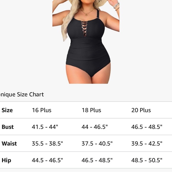 Yonique Women Plus Size One Piece Swimsuits Tummy Control Bathing Suits Size 18W - Picture 4 of 12